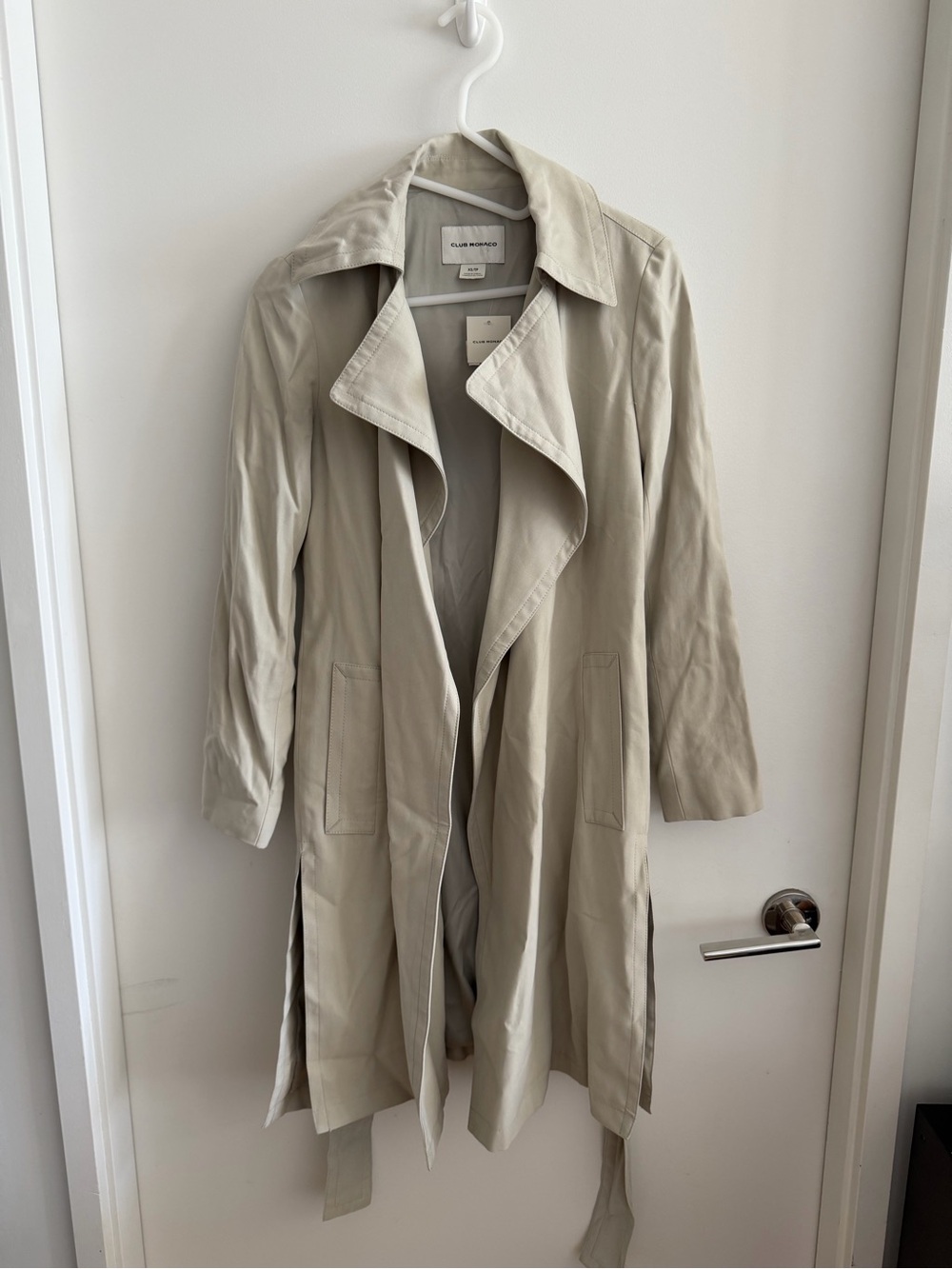 Club Monaco Light Cream Trench Coat